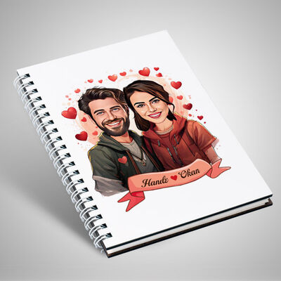 Çiftlere Özel Büyük Aşkımız Karikatürlü Defter - 1