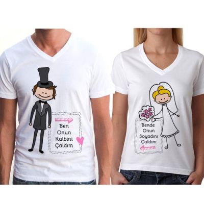 Çiftlere Özel Gelin Damat Sevgili Tişörtü - 2