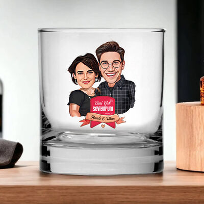 Çiftlere Özel Karikatürlü Viski Kadehi - 3