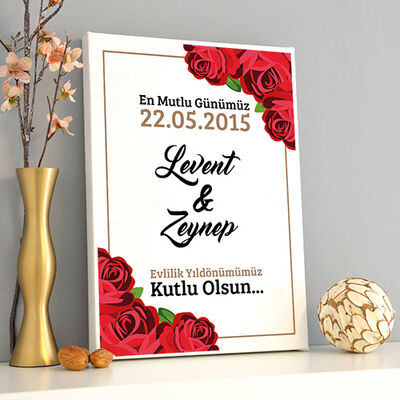 Çiftlere Özel Yıldönümü Kanvas Tablo - 1