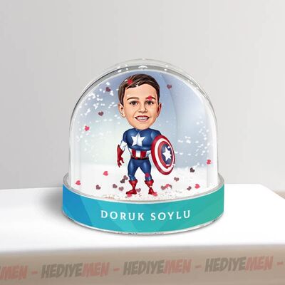Çizgi Kahraman Çocuk Karikatürlü Kar Küresi - 2