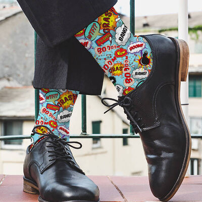Çizgi Roman Konuşma Balonlu Çorap - 1