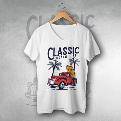 Classic Beach Life Tasarım Tişört - 1