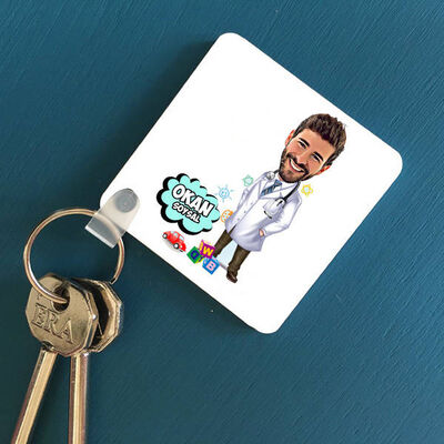 Çocuk Doktoru Karikatürlü Anahtarlık - 1