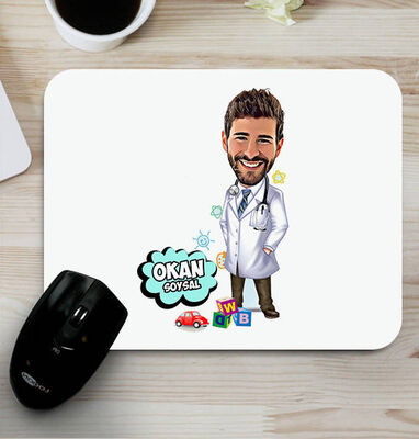 Çocuk Doktoruna Hediye Karikatürlü Mousepad - 1