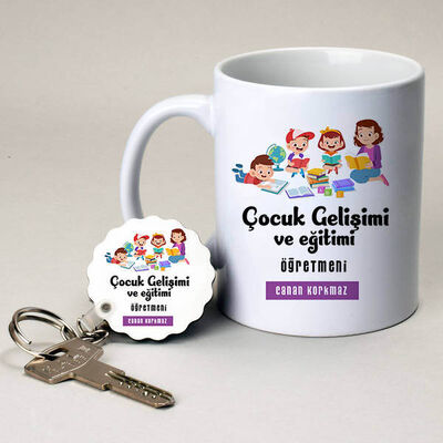 Çocuk Gelişimi Öğretmenlerine Hediye Kupa ve Anahtarlık - 1