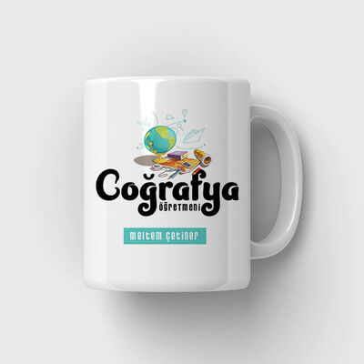 Coğrafya Öğretmeni Tasarımlı Kupa Bardak - 1
