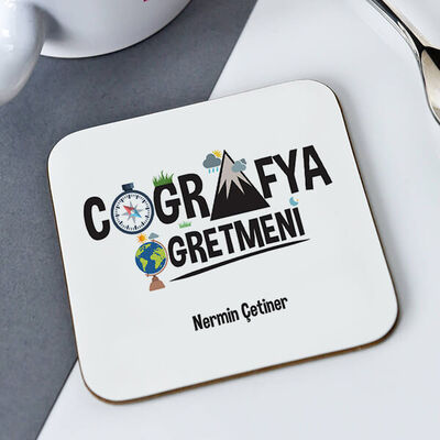 Coğrafya Öğretmenine Hediye Bardak Altlığı - 1