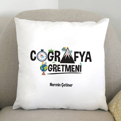 Coğrafya Öğretmenine Hediye Kare Yastık - 1
