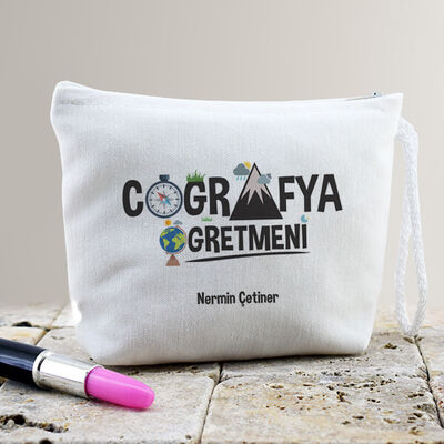 Coğrafya Öğretmenine Hediye Makyaj Çantası - 1