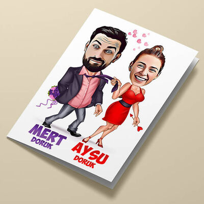 Çok Romantiksin Karikatürlü Tebrik Kartı - 1