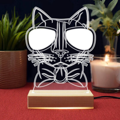 Cool Cat Tasarım 3d Led Lamba - 1