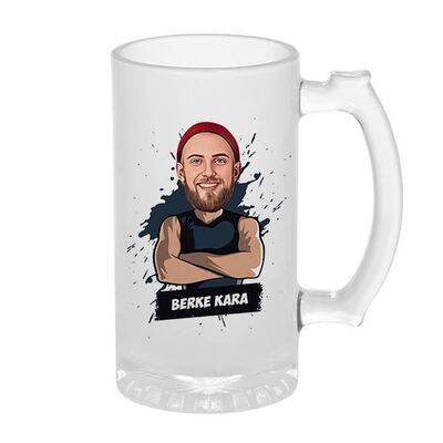 Cool Erkek Karikatürlü Bira Bardağı - 1
