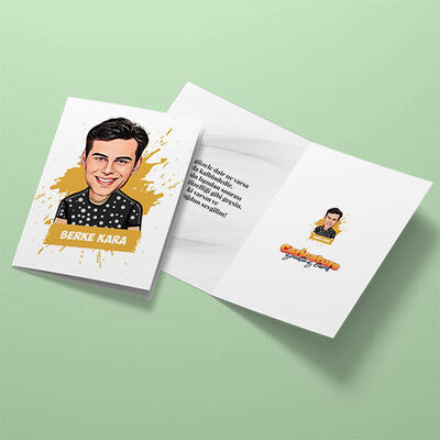 Cool Erkek Karikatürlü Tebrik Kartı - 3