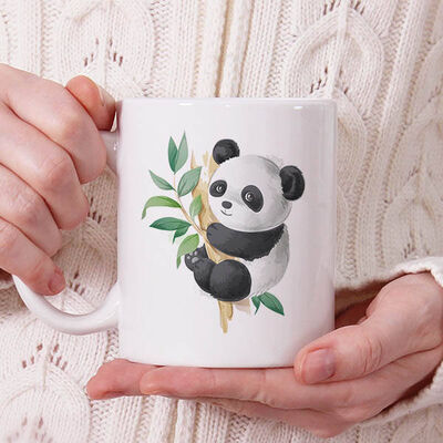 Cute Panda Tasarım Kupa Bardak - 1