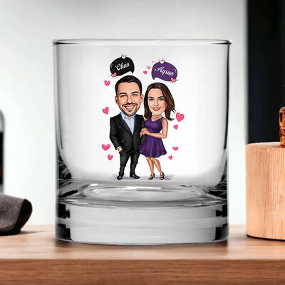 Daima Aşkla Karikatürlü Viski Kadehi - 4