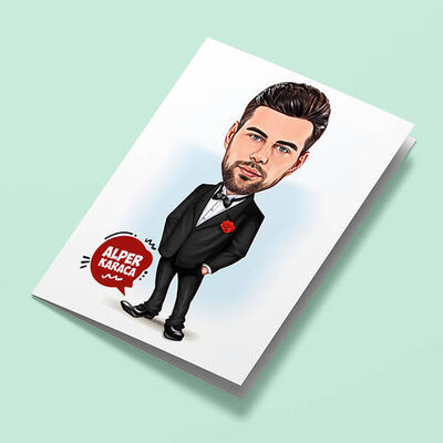 Damat Karikatürlü Tebrik Kartı - 1