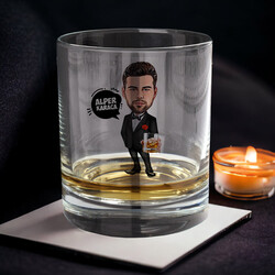 Damat Karikatürlü Viski Kadehi Seti - 2