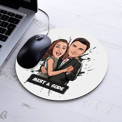 Dans Eden Çiftler Karikatürlü Mousepad - 1