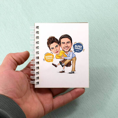 Dansçı Aşıklar Karikatürlü Defter - 1