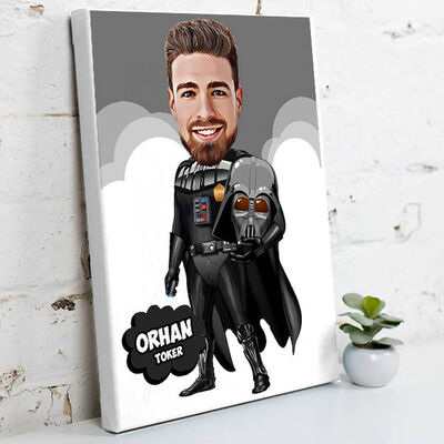 Darth Vader Karikatürlü Kanvas Tablo - 1