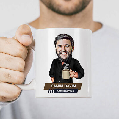 Dayıya Hediye Karikatürlü Kupa Bardak - 1