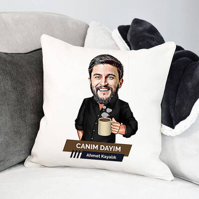 Dayıya Hediye Karikatürlü Yastık - 1