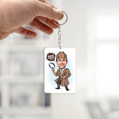 Dedektif Erkek Karikatürlü Anahtarlık - 1