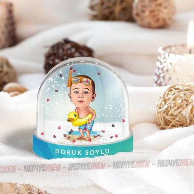 Deniz Sever Çocuk Karikatürlü Kar Küresi - 1