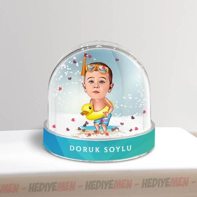 Deniz Sever Çocuk Karikatürlü Kar Küresi - 2