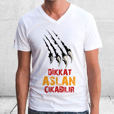 Dikkat Aslan Çıkabilir Erkek Tişörtü - 1