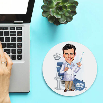 Diş Doktoru Erkek Karikatürlü Mousepad - 1