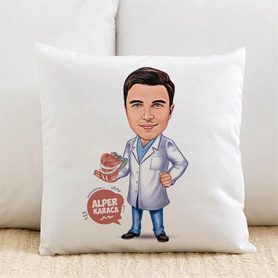 Diş Hekimi Erkek Karikatürlü Yastık - 2