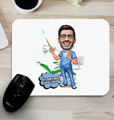 Diş Hekimine Hediye Karikatürlü Mousepad - 1