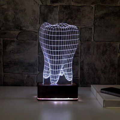 Diş Şeklinde 3D LED Lamba - 1