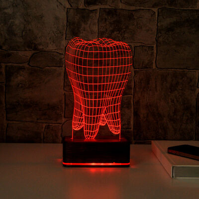 Diş Şeklinde 3D LED Lamba - 2