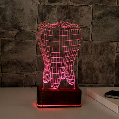 Diş Şeklinde 3D LED Lamba - 3