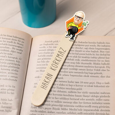 Diyet Yapan Baba Karikatürlü Çubuk Kitap Ayracı - 1