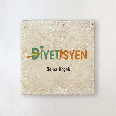 Diyetisyen Doktora Hediye Taş Bardak Altlığı - 1