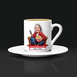 Dizi Bağımlısı Anne Karikatürlü Kahve Fincanı - 3