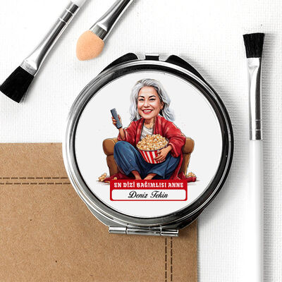 Dizi Bağımlısı Anne Karikatürlü Makyaj Aynası - 2