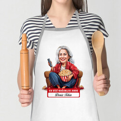 Dizi Bağımlısı Anne Karikatürlü Mutfak Önlüğü - 2