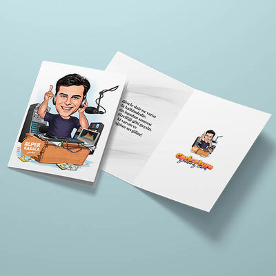 DJ Erkek Karikatürlü Tebrik Kartı - 3