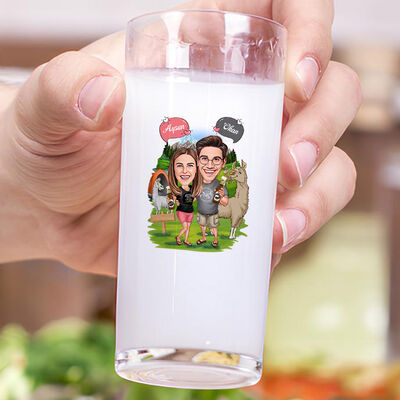 Doğacı Çift Karikatürlü İkili Rakı Bardağı Seti - 3