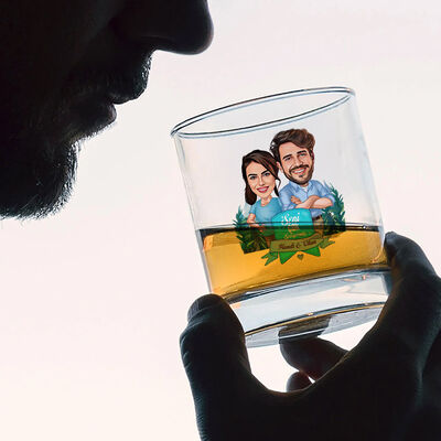 Doğada Aşk Karikatürlü Viski Kadehi - 3