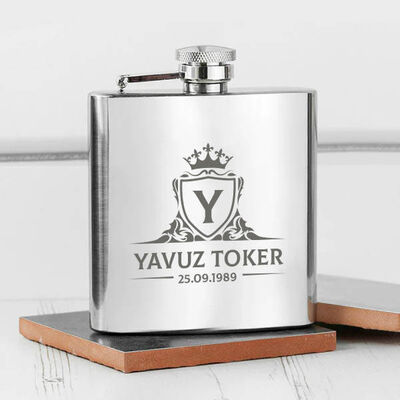 Doğum Günü Hediyesi Çelik Kanyak Matarası 6 Oz Gümüş - 1