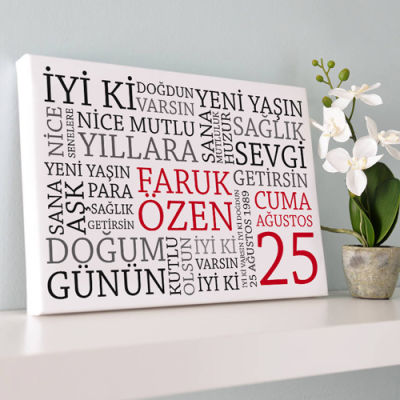 Doğum Gününe Özel Kanvas Tablo - 1
