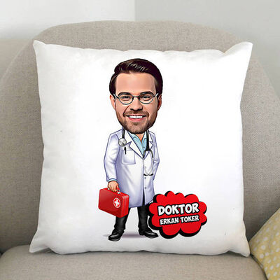 Doktor Karikatürlü Yastık - 1