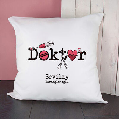 Doktor Temalı İsme Özel Kare Yastık - 1