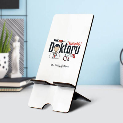 Doktora Hediye Ahşap Telefon Standı - 1